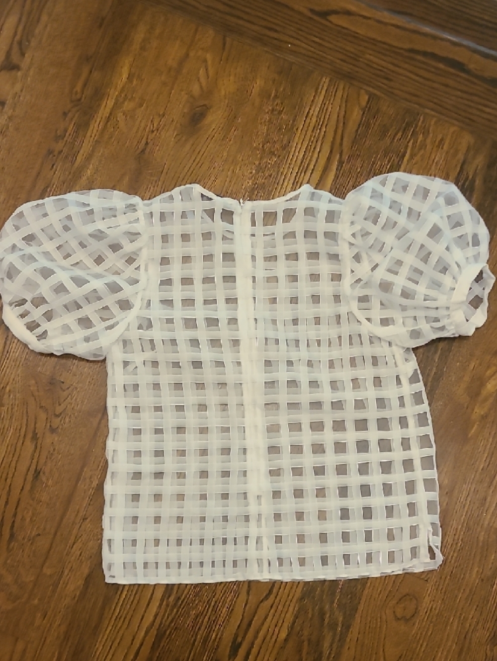 English Factory White Grid Sheer Blouse - Picture 3 of 4